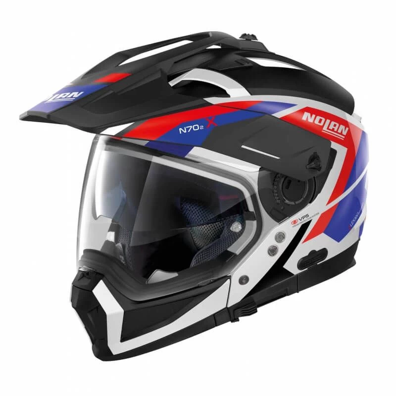 Nolan N70-2 X Grandes Alpes 26 Metal Wit Blauw Rood Multihelm 3 Nolan N70-2 X Grandes Alpes 26 Metal Wit Blauw Rood Multihelm - Afbeelding 3