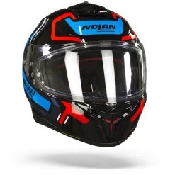 Nolan N80-8 Ally N-Com 43 Glanzend Zwart Blauw Rood Integraalhelm -Motorfiets Accessoires Nolan n80 8 ally n com 43.35