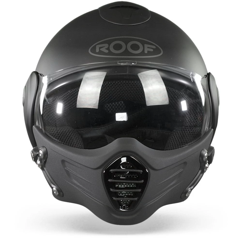 ROOF Roadster Iron Mat Zwart Zwart Jethelm 2 ROOF Roadster Iron Mat Zwart Zwart Jethelm - Afbeelding 2