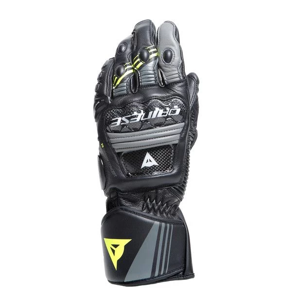 Dainese Druid 4 Leather Gloves Black Charcoal Gray Fluo Yellow 2 Dainese Druid 4 Leather Gloves Black Charcoal Gray Fluo Yellow - Afbeelding 2