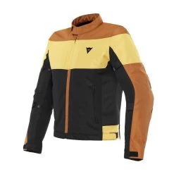 Dainese Elettrica Air Tex Jacket Black Leather Brown Mineral