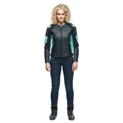 Dainese Racing 4 Lady Leather Jacket Perf. Black Acqua Green 7 Dainese Racing 4 Lady Leather Jacket Perf. Black Acqua Green -Motorfiets Accessoires dainese racing 4 lady leather jacket perf. black acqua green 03