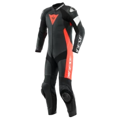 Dainese Tosa 1 Pcs Leather Suit Perf Black Fluo Red White -Motorfiets Accessoires dainese tosa 1 pcs leather suit perf black fluo red white 1