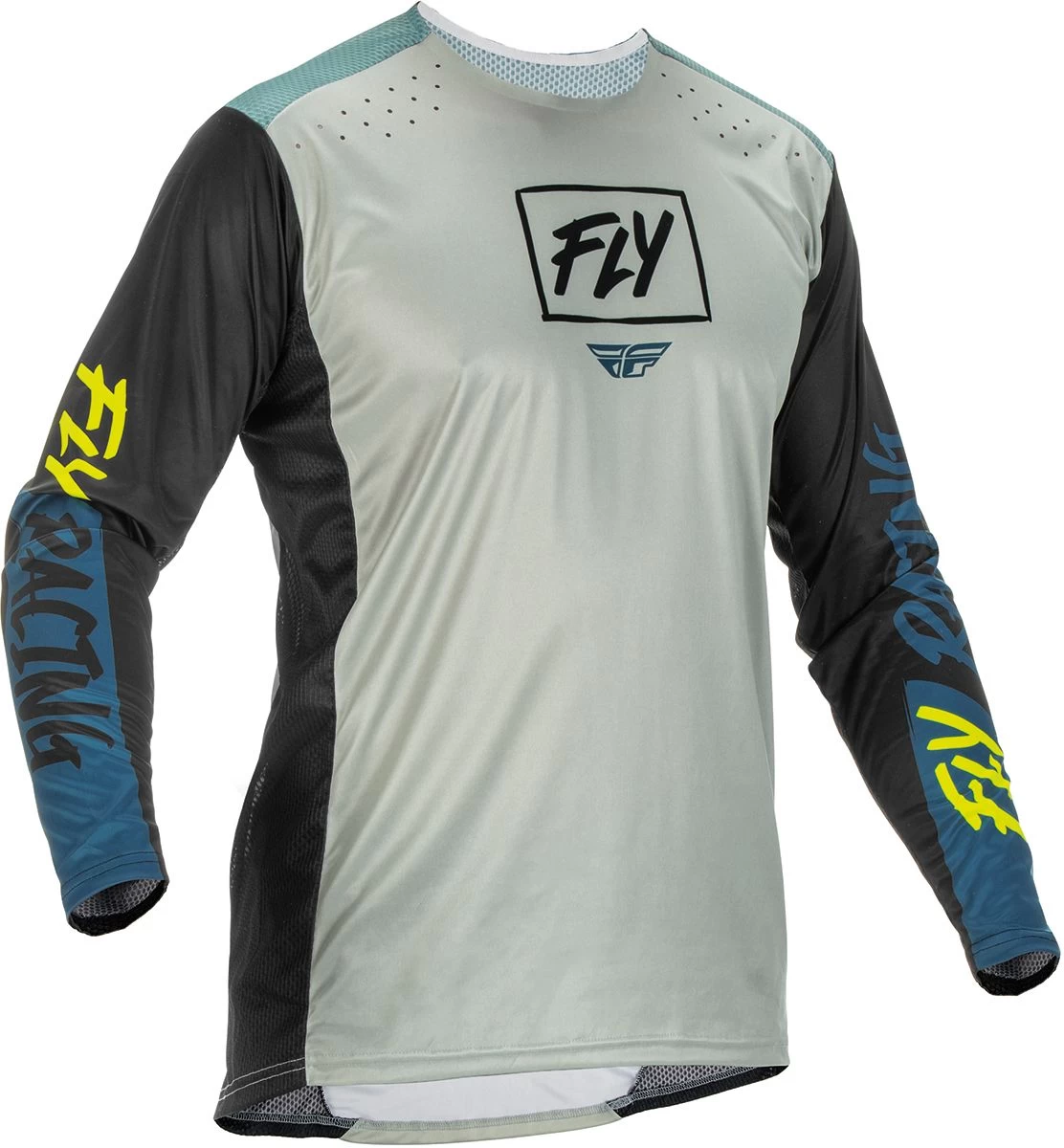 FLY Racing Lite Jersey Grey Teal Hi-Vis 1 FLY Racing Lite Jersey Grey Teal Hi-Vis