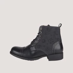 Helstons Mehari Leather Armalith Black Grey Shoes