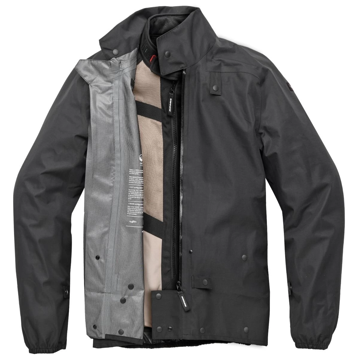 Spidi Insideout Laminated Black Motorcycle Jacket 4 Spidi Insideout Laminated Black Motorcycle Jacket - Afbeelding 4