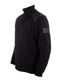 John Doe Knit Pullover Zwart Zip Small Logo