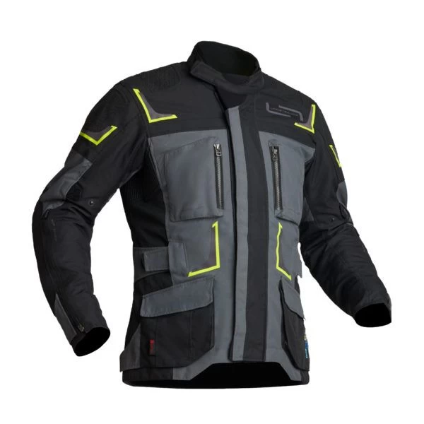 Lindstrands Textile Jacket Myrvik Grey Black Yellow 2 Lindstrands Textile Jacket Myrvik Grey Black Yellow - Afbeelding 2