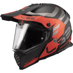 LS2 MX436 Pioneer Evo Adventurer M.Zwart Oranje Adventure Helm