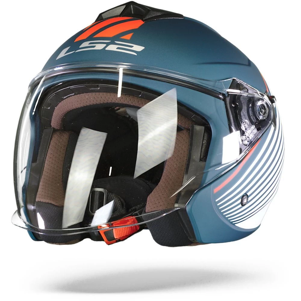 LS2 OF573 Twister II Luna Mat Blauw Wit Jethelm 6 LS2 OF573 Twister II Luna Mat Blauw Wit Jethelm - Afbeelding 6