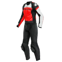 Dainese Mirage Lady Leather 2PCS Suit Black Lava Red White