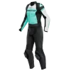 Dainese Mirage Lady Leather 2PCS Suit Black Acqua Green Glacier Gray