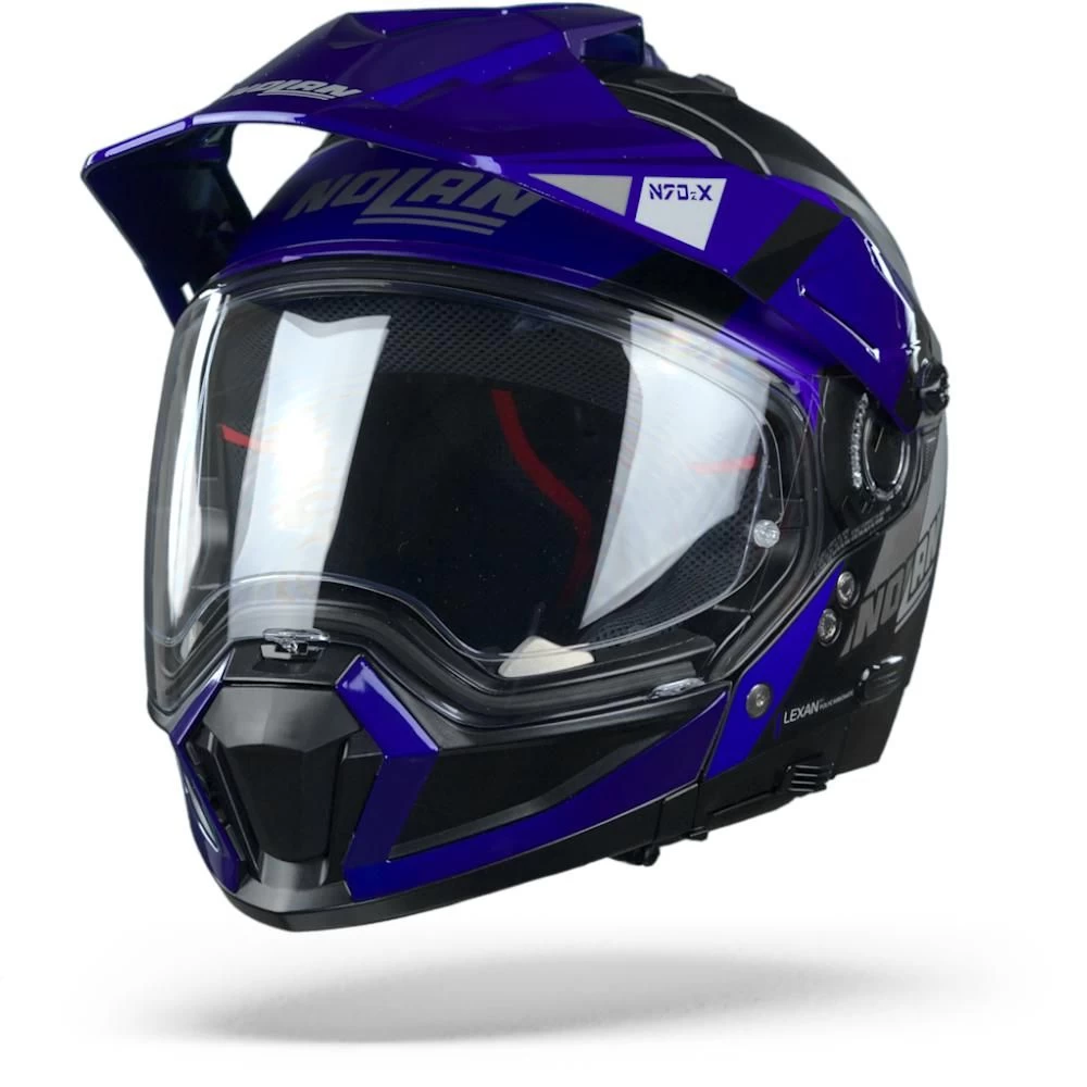 Nolan N70-2 X Decurio 32 Flat Zwart Blauw Zilver Antraciet Multihelm 2 Nolan N70-2 X Decurio 32 Flat Zwart Blauw Zilver Antraciet Multihelm - Afbeelding 2