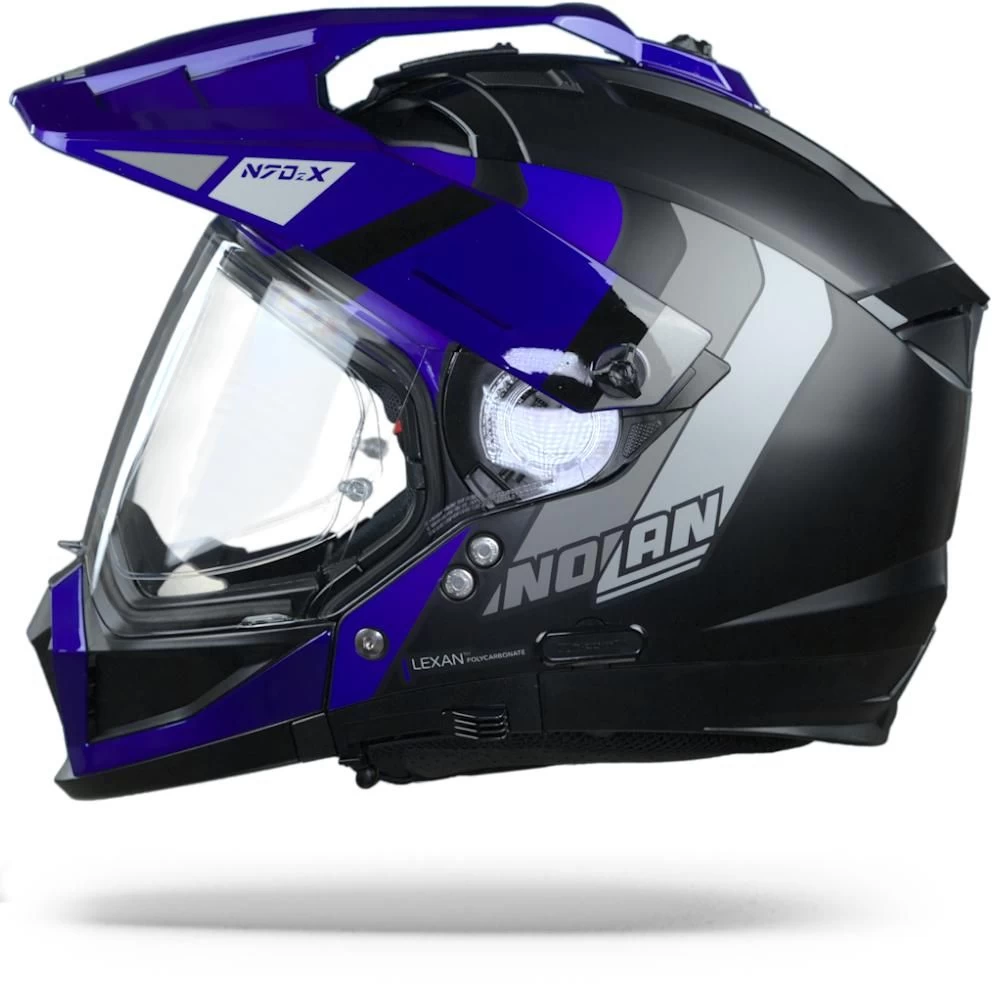 Nolan N70-2 X Decurio 32 Flat Zwart Blauw Zilver Antraciet Multihelm 5 Nolan N70-2 X Decurio 32 Flat Zwart Blauw Zilver Antraciet Multihelm - Afbeelding 5