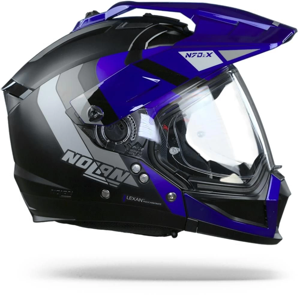 Nolan N70-2 X Decurio 32 Flat Zwart Blauw Zilver Antraciet Multihelm 6 Nolan N70-2 X Decurio 32 Flat Zwart Blauw Zilver Antraciet Multihelm - Afbeelding 6