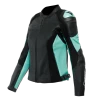 Dainese Racing 4 Lady Leather Jacket Perf. Black Acqua Green