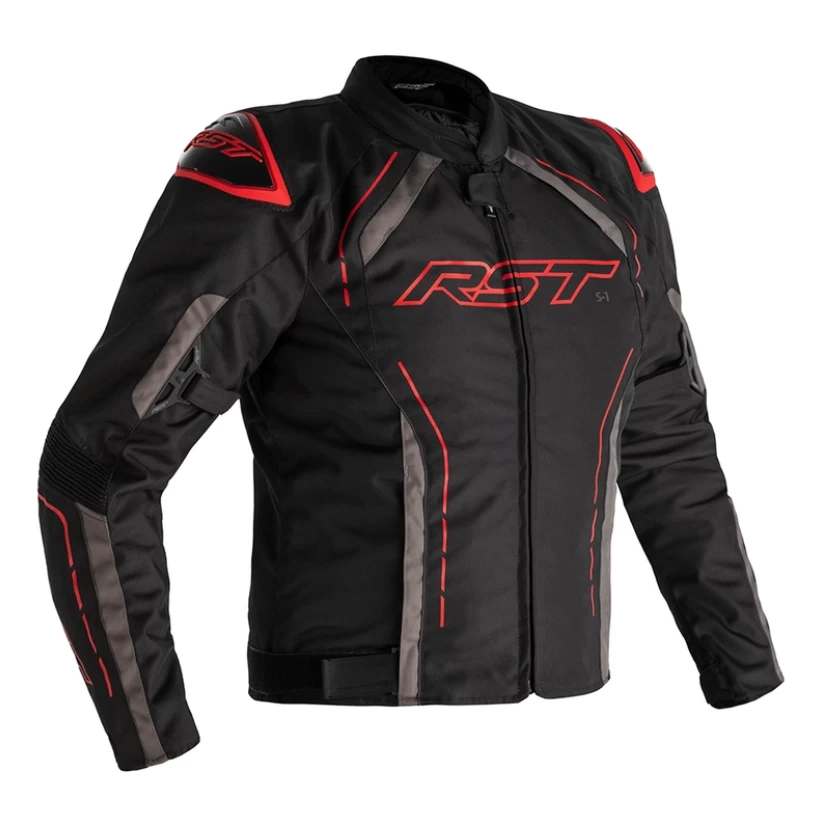 RST S-1 Ce Mens Textile Jacket Black Red Grey 1 RST S-1 Ce Mens Textile Jacket Black Red Grey