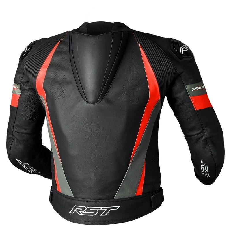 RST Tractech Evo 4 Ce Mens Leather Jacket Black Grey Flo Red 2 RST Tractech Evo 4 Ce Mens Leather Jacket Black Grey Flo Red - Afbeelding 2