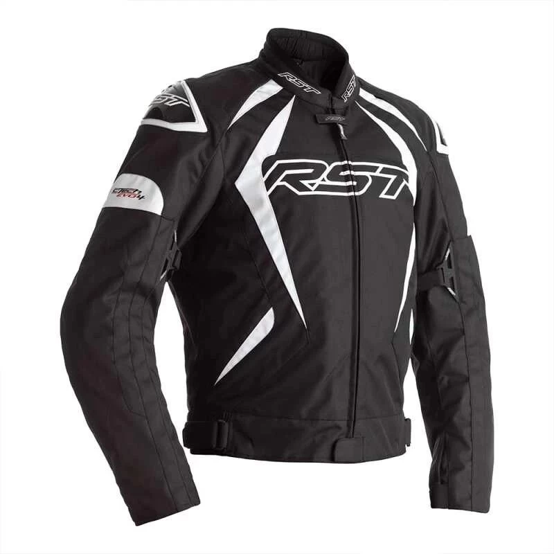 RST Tractech Evo 4 Ce Mens Textile Jacket Black White 1 RST Tractech Evo 4 Ce Mens Textile Jacket Black White