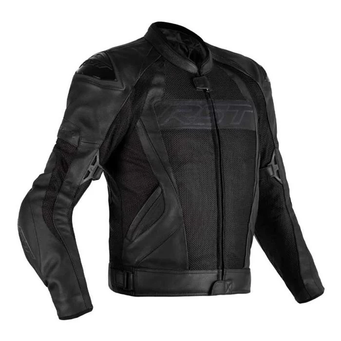 RST Tractech Evo 4 Mesh CE Mens Leather Jacket Black Black 1 RST Tractech Evo 4 Mesh CE Mens Leather Jacket Black Black