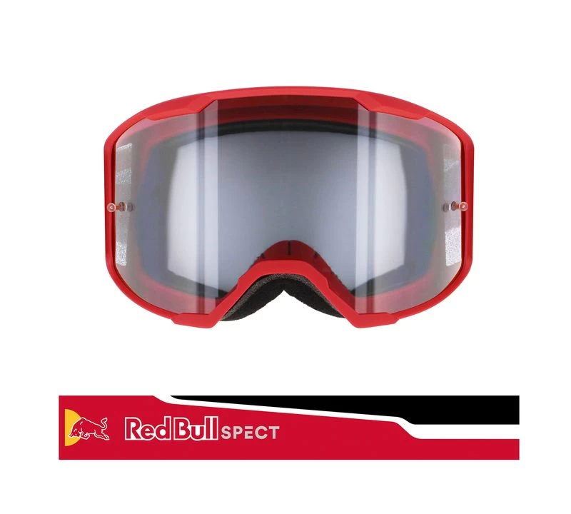 Spect Red Bull Strive Mx Goggles Single Lens Red Black Clear
